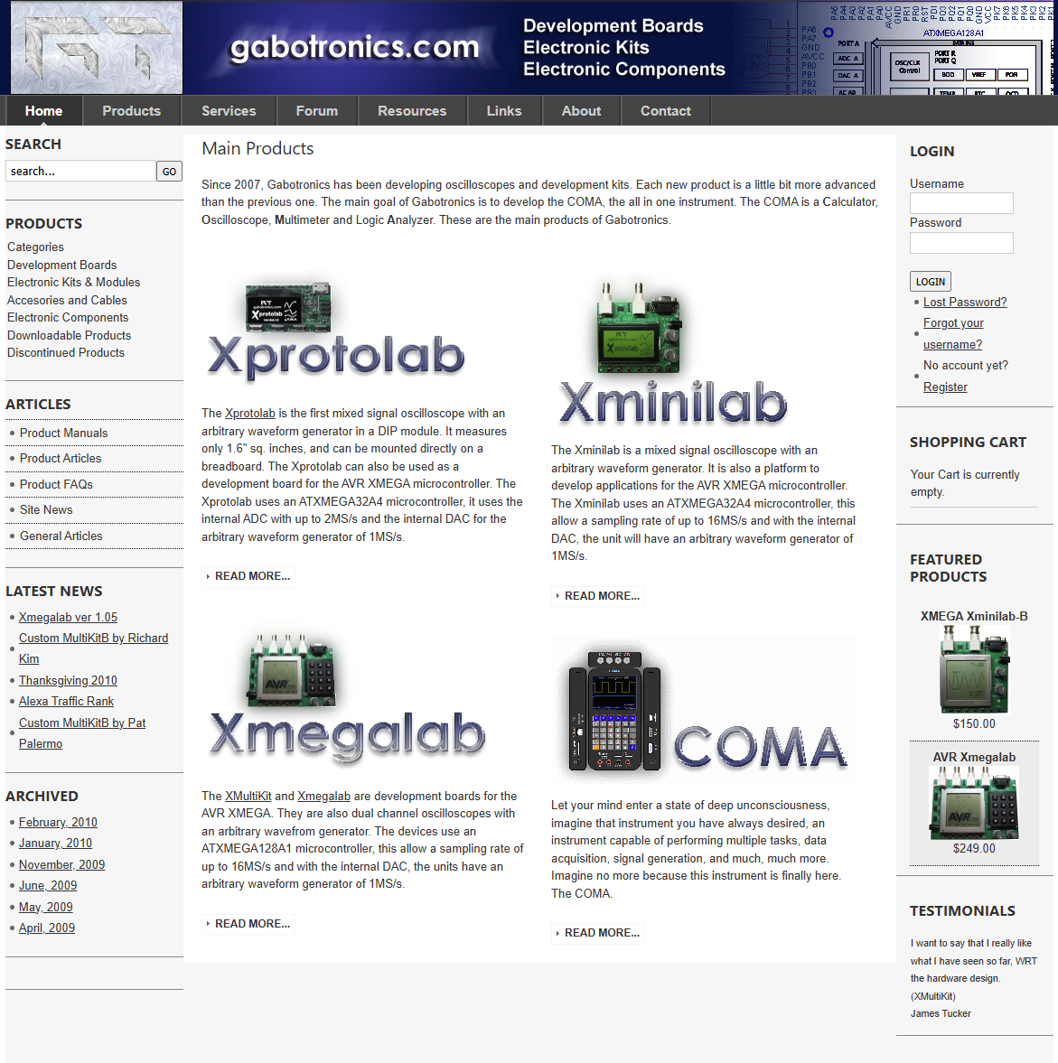 Gabotronics site at 2010